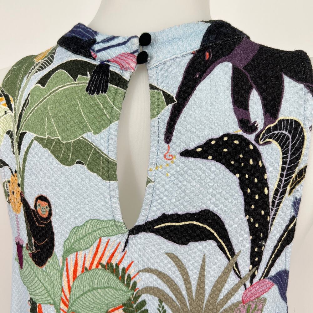 FARM Rio Tropical Halter Mini Dress XL Jungle Print Pockets Monkey Toucan Anthro - Picture 4 of 12